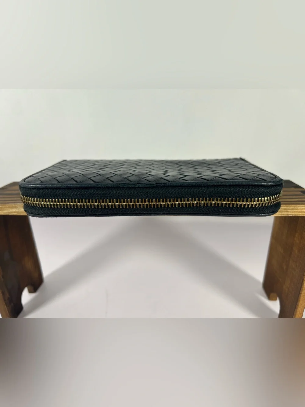 1259: Bottega Veneta Intrecciato Zip Around Leather Continental Wallet